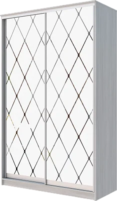 картинка Шкаф-купе 2-х дверный с пескоструйным рисунком Ромб большой матовый 2400 1200 420 от магазина КУПИ КУПЕ